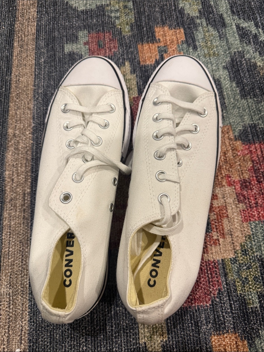 Converse White Low-Top Canvas Sneakers
